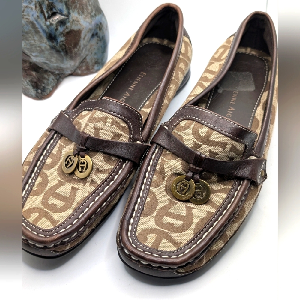 Etienne Aigner‎ Brown Designer Loafers for Women Sz 6.5